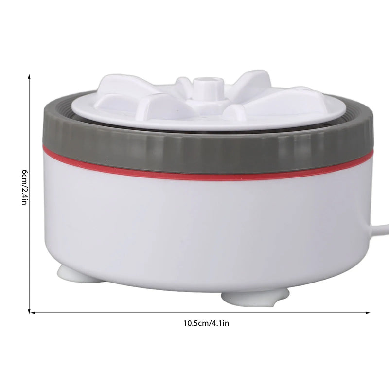 Mini Turbo Washing Machine Timed Adjustable Multifunction USB Powered Portable Mini Turbo Washer for Small Clothes Dish Washing