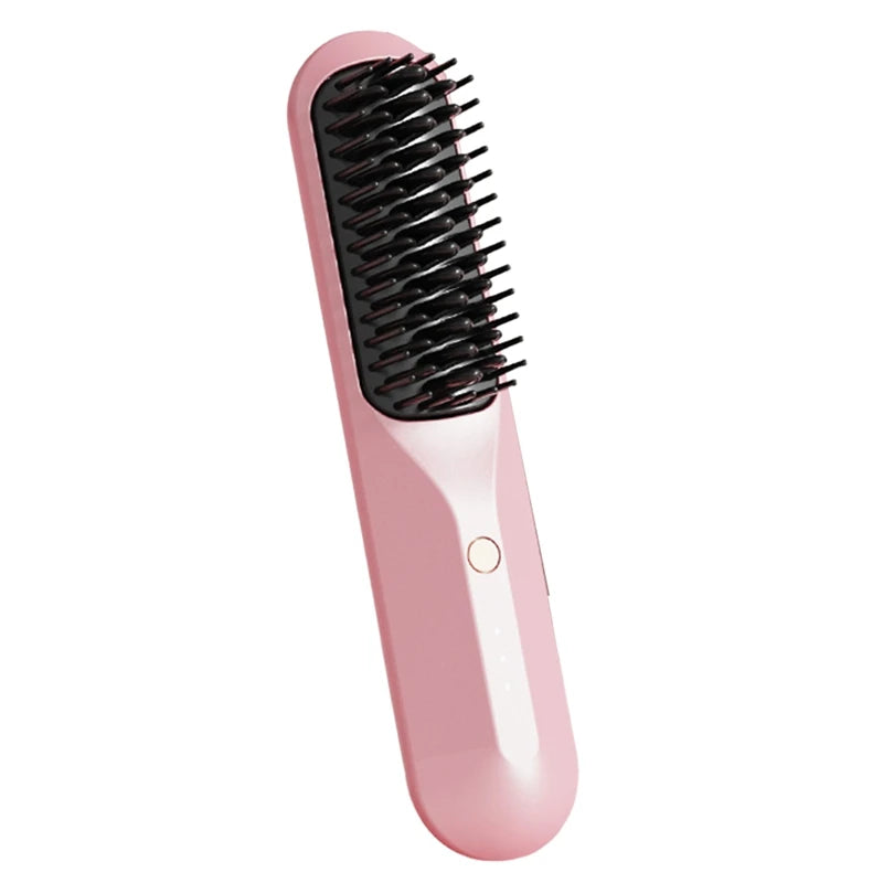 Rechargeable Hot Comb Cordless Hair Brush Straightener Heat Pressing Combs Electric Comb Anti Burn Fast Heating