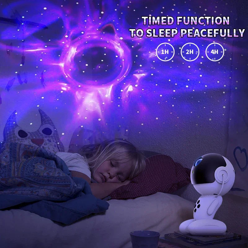 Galaxy Projector Starry Night Light, Space Black Hole Robot Starry Night Projector with Remote Control, Dimmable, For Game Room