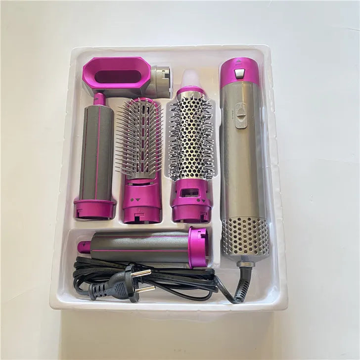 Five in One Hot Air Comb, Automatic Curling Iron, Dual Purpose Hair Styling Comb, Electric Hair Dryer, Hair Dryer Comb