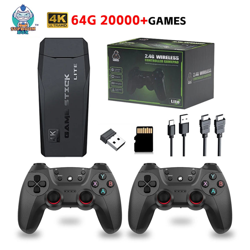 M8 Video Game Console or Only 2 x 2.4G Wireless Controller Lite  Upgrade  4K TV Game Stick Retro Handheld Game Player For PS1