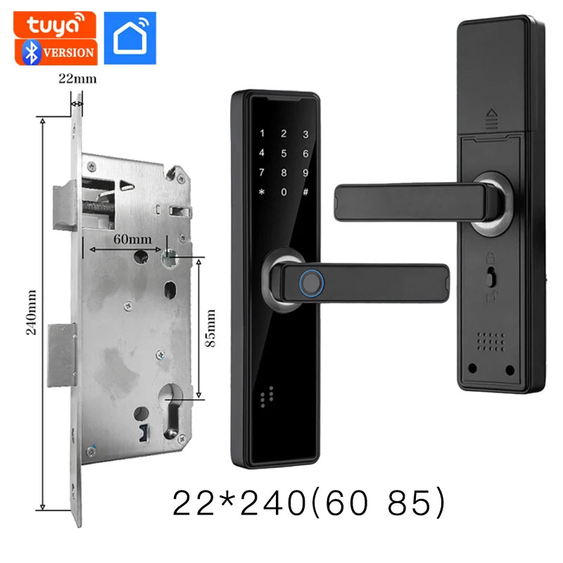 PHIPULO Tuya Bluetooth Electronic Door Lock Work with Digital Smart Lock App Remote Unlocking Digital Door Lock 2024 New