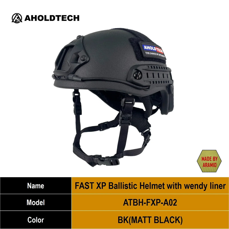 Aholdtech Bulletproof Helmet FAST XP Tactical PE Aramid ISO NIJ IIIA 3A CAM FIT BOA Dial EPIC Liner High Cut Ballistic Helmet