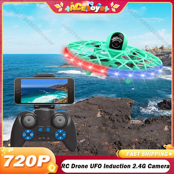 RC Drone UFO Induction 720PCamera 2.4G Children Aircraft Colorful Lights Remote Control Aerial Photography UAV Flying Machine