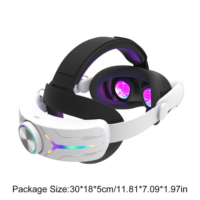 Adjustable RGB Head Strap 12000mAh Battery Extend VR Playtime Alternative Strap Head Strap Headband for Meta Quest 3S VR Headset