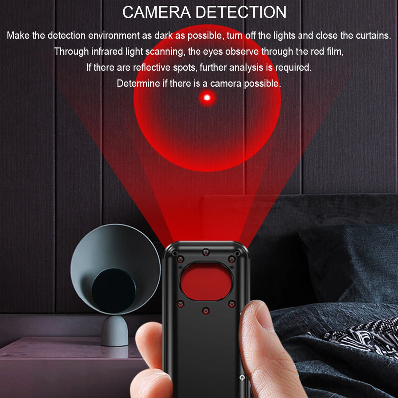 Portable signal detector anti-peeping camera finder anti-spy infrared scanner signal source anti-lost sound and light alarm