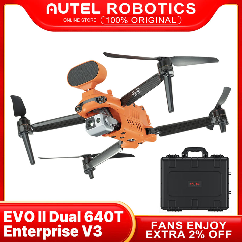 Autel Robotics EVO II Dual 640T Enterprise Bundle 1/2"CMOS Sensor UAV 6x Digital Zoom&3x Lossless Zoom for Public Safety Mapping