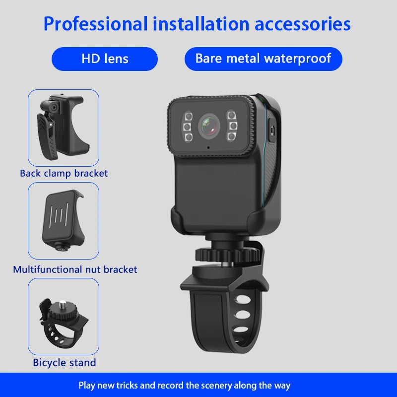 1080P HD night vision mini portable DV camera outdoor riding wide-angle mobile phone wifi camera police law enforcement recorder