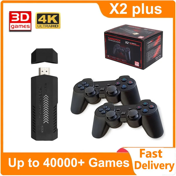 X2 Plus Game 4K GD10 Pro 128G 40000+ Games 3D HD Retro Video Game Console Wireless Controller TV 40 Emulator For N64 PSP Arcade