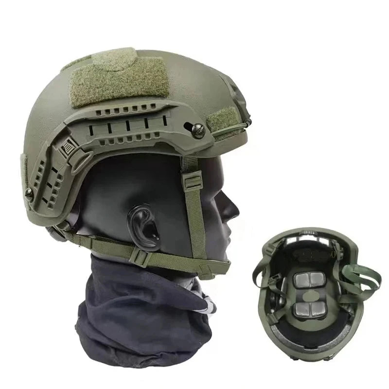 Kevlar Tactical Helmet Fast HDPE NIJ IIIA High Cut Trajectory Helmet UHMW-PE Trajectory 3A Bulletproof Helmet