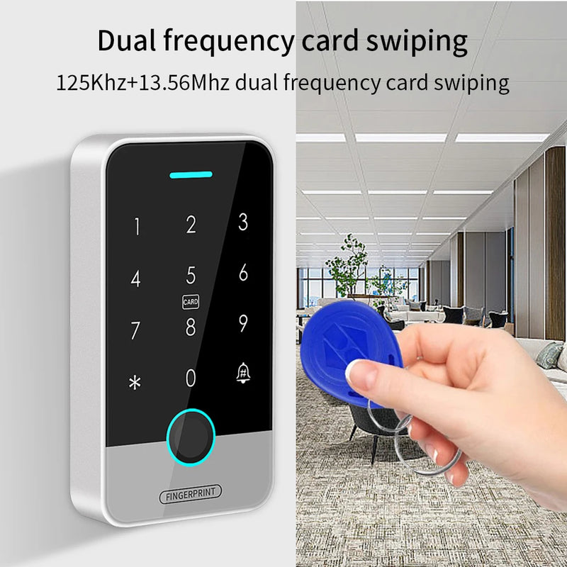 IP67 Tuya App RFID 125K 13.56mhz NFC Fingerprint Bluetooth Gate Door Opener work with Tuya BLE Gateway + Access Control Keypad