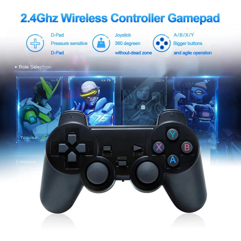 2023 New GD10 4K Game Stick 2.4G Wireless Controller HD Retro Video Game Consoles Emuelec4.3 System Over 40,000Games Installed