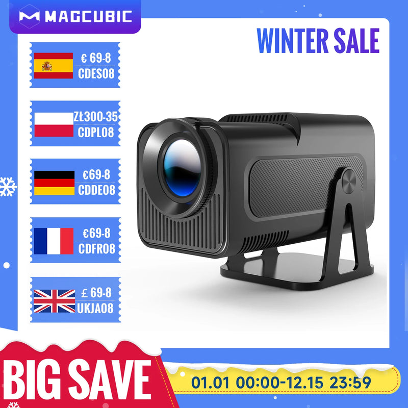 Magcubic HY320 NTV Netflix Officially Licensed Android 13 Projector with 1080P 500ANSI Prime Video YouTube WIFi BT5.2 Portable