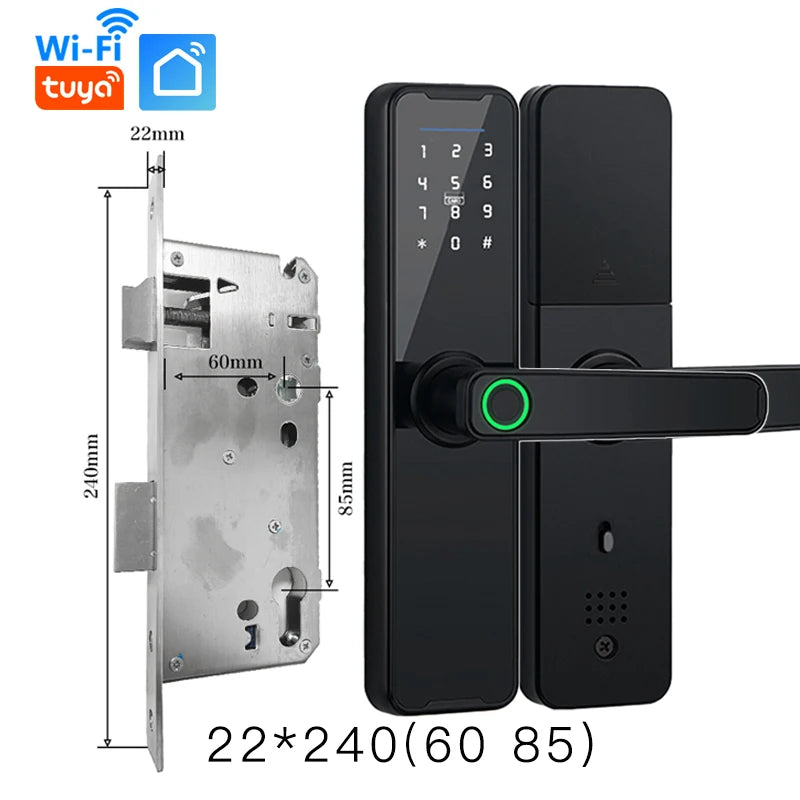 Tuya Wifi Digital Electronic Lock Smart Door Lock Remote Unlock Keyless Lock Security Anti-theft Smart Home Hotel Office