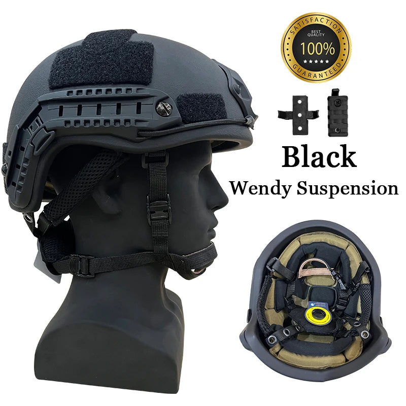 Ballistic ACH High Cut Tactical Helmet PE Ballistic Helmet NIJ IIIA Fast Wendy's Suspension Pad Bulletproof Helmet