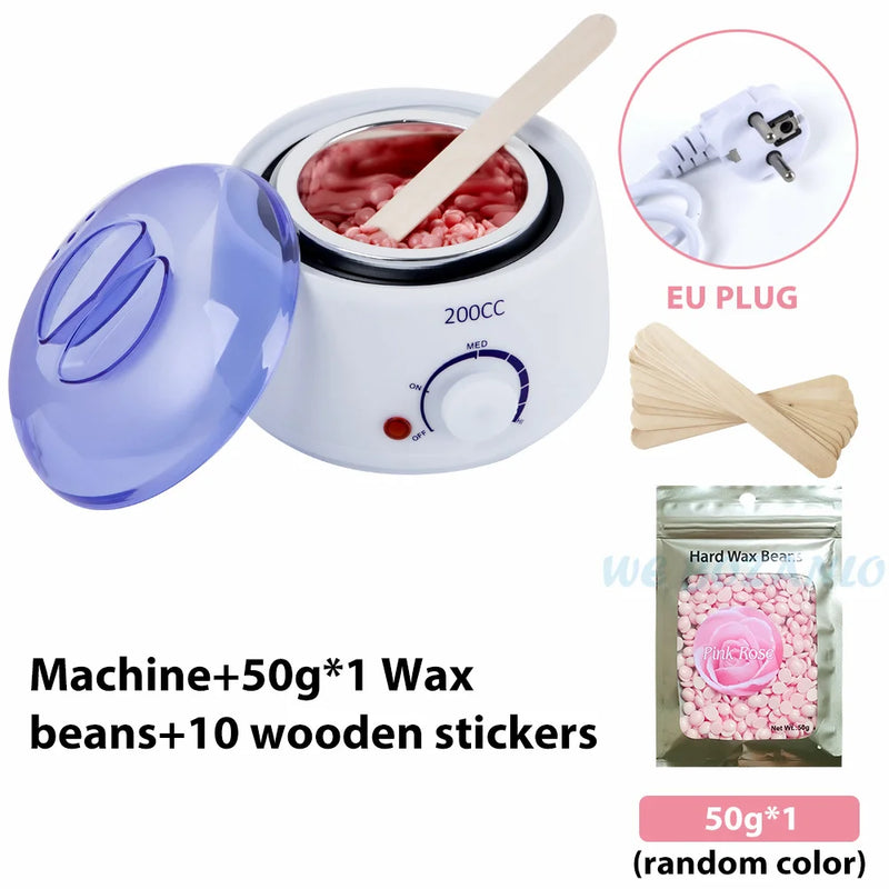 200CC Wax Heater Warmer Hair Removal Machine For Hand Foot Body SPA Epilator Paraffin Wax Pot +Wax Beans + Wood Sticks