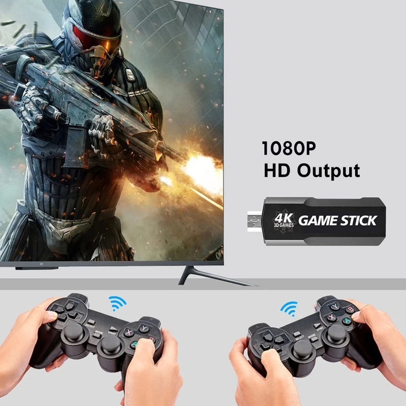 NEW GD10 128G 40000 Games Retro Game Console 4K HD Video Game Console 2.4G Double Wireless Controller Game Stick For PSP/PS1/GBA