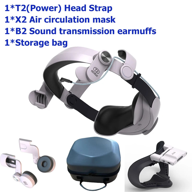 FIITVR T2 Head Strap With Battery For Oculus Quest 2 Adjustable Improve Comfort Halo Elite Strap For Oculus Quest 2 Accessories