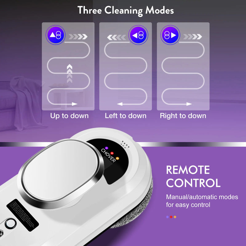 CHOVERY Window Cleaning Robot Vacuum Cleaner with Remote Control Electric Smart Window Glass Cleaner