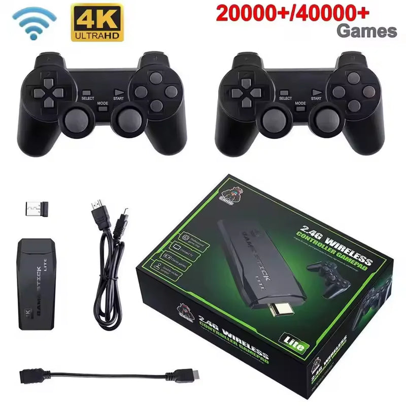 Video Game Sticks M8 Console 2.4G Dual Wireless Controller Gamestick 64GB 10000+ Games Retro Game Console 4K HD Output Xmas Gift