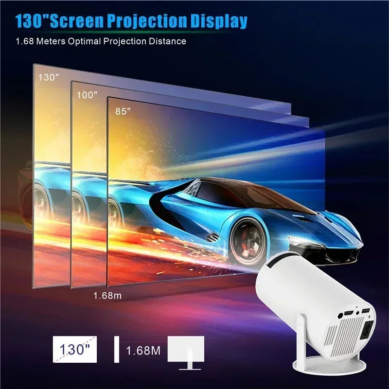 2024 new HY300 Pro plus Projector Android 4K 1280*720P Dual Wifi  Video  Portable Outdoor home hd led proyector cine en casa