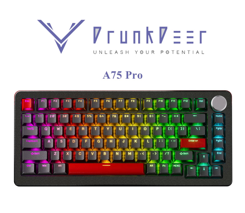 DrunkDeer A75 Pro Magnetic Switch Gaming Keyboard Rapid Trigger Wired RGB Mechanical Keyboard Hot-Swap Gasket Mount