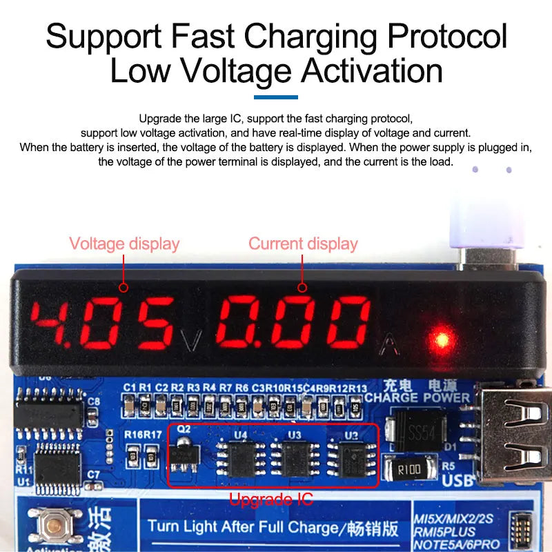 SUNSHINE SS-915 V9.0 Battery Quick Charging Activation Board Test Fixture For Android IPhone 15/Pro/Max Mobile Phone