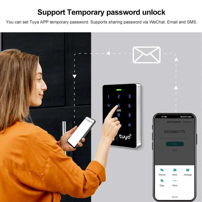 WiFi Tuya Access Control Keypad IP68 Waterproof Access Controller RFID Keyboard APP Remote Unlocking Door Opener System Outdoor