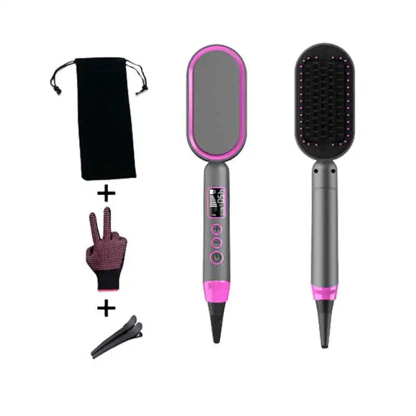 Electric hair brushes hair straightening comb and styling small home set