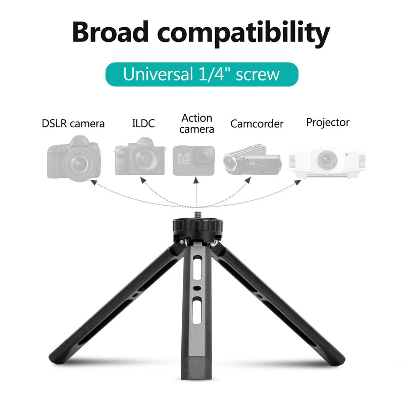 Mini Tripod for Camera Aluminum Tripie for Camera Desktop Mini Tripod Metal for Camera DSLR ILDC Camcorder Projector