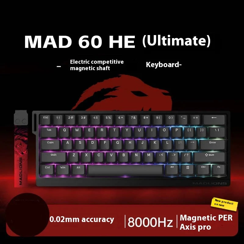 MADLIONS MAD 60HE/68HE Magnetic Switch Keyboard Rapid Trigger Wired Gaming Keyboard Hot Swap Customized Keyboard Gamer Accessory