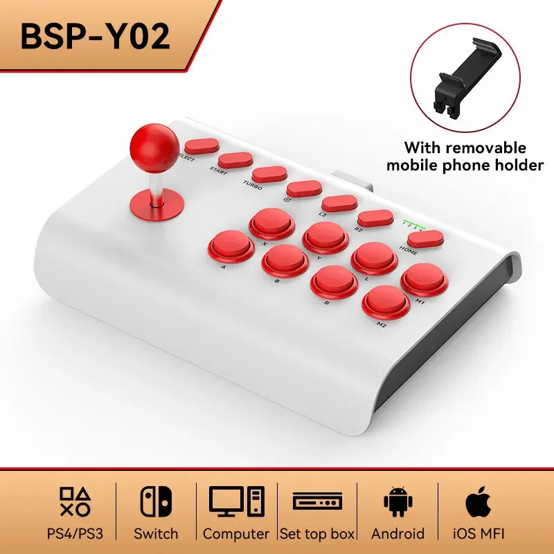 NEW BSP-Y02 For switch For PS3/PS4 Arcade game rocker Bluetooth Wireless Wired Controller for TV PC IOS Android Steam Joystick