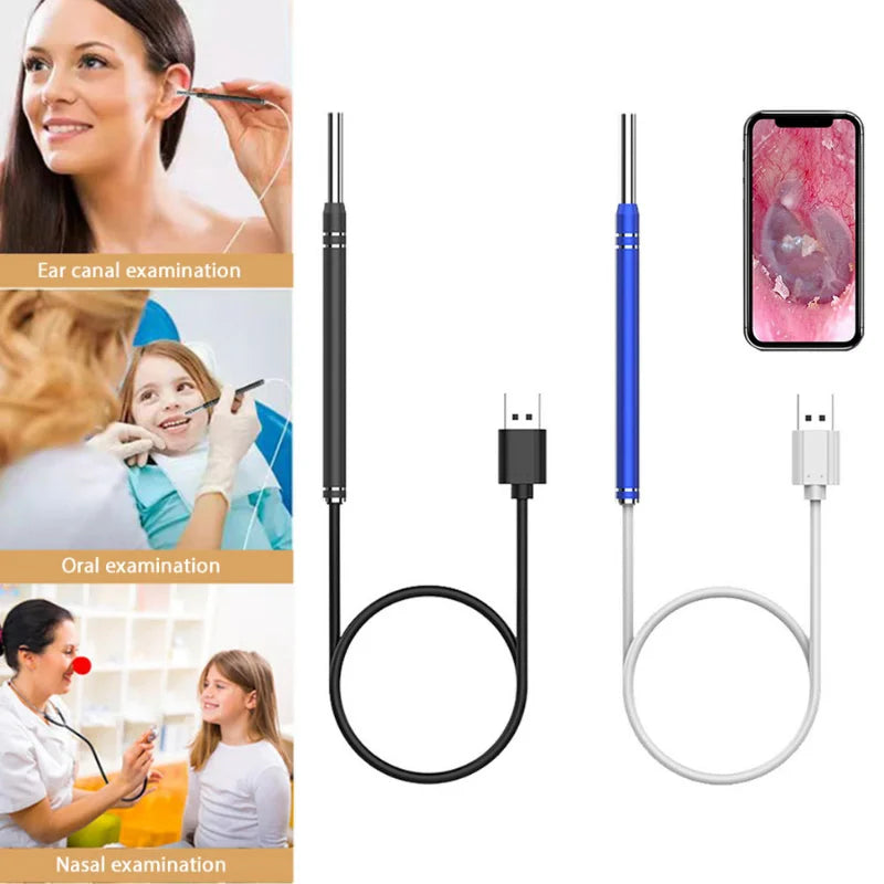 Ear Endoscope 3 in 1 5.5MM HD Visual USB Otoscope Ear Wax Cleaning Inspection Camera Tools for Android Phone PC