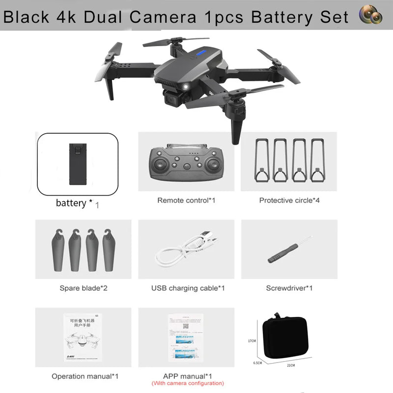 2024 New E88 Pro WIFI FPV Drone Wide Angle HD 4K 1080P Camera Height Hold RC Foldable Quadcopter Dron Helicopter Toys Kids Gift