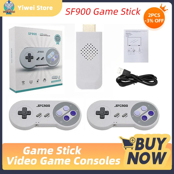 SF900 Video Game Console Hd TV Game Stick Wireless Controller Built in 4700 Games Handheld Game Player Gamepad For SNES For NES