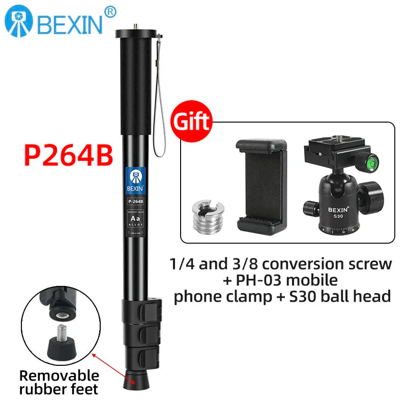 BEXIN Digital Camera Telescopic Handheld Monopod Lightweight Camera Mount Adapter Support Monopod For Nikon Sony Dslr Camera