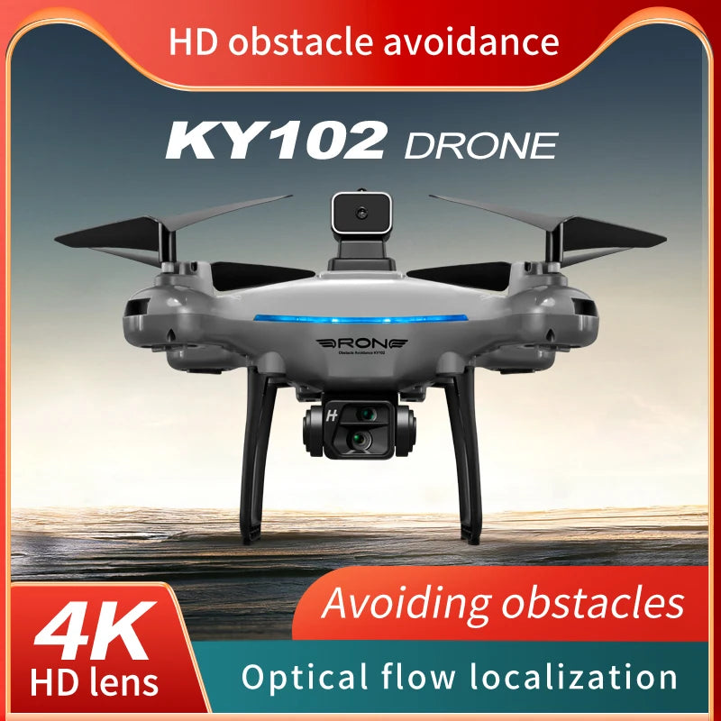 Drones 2.4G 4K Camera KY102 Genie Drone Optical Flow Hover Four-way Obstacle Avoidance Mobile Remote Control Quadcopter Toy Gift