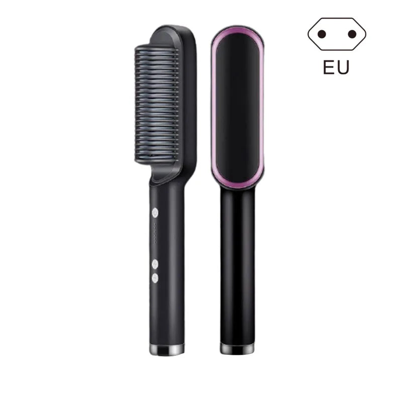 2 in 1 Electric Hair Brushes,Negative Iron Hair Straightener with 5 Temp,Portable Comb Iron Heated Styling Comb,10s Fast Heating