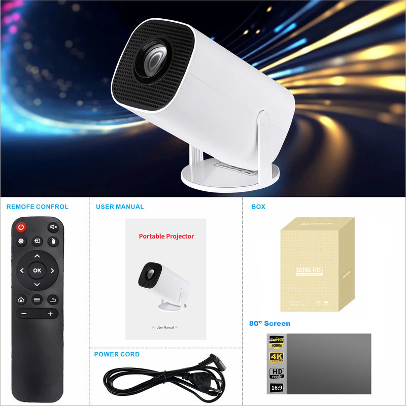 P30 Pro Video Projector Android Native 720P Support 4K 1080P WIFI6 BT5.0 Protable Cinema Projector Auto Keystone HDMI Beamer