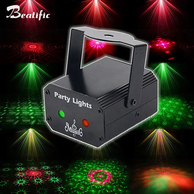 Mini USB Disco Lights for Home Party Nightclub Karaoke Bar Evening Game Laser Projector Stage Lighting Strobe 32 Patterns