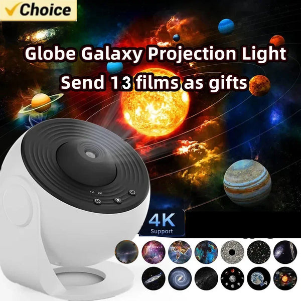 Starry Sky Night Light Galaxy Projector 360°Rotate Planetarium Lamp For Bedroom Valentines Day Gift Wedding Send 13 Sets Of Film