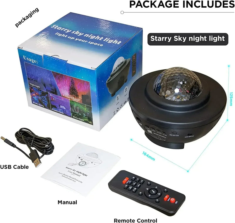 Star Projector Galaxy Projector Night Light Sky with Remote Control LED Nebula Cloud Music Moving Ocean Wave for Bedroom Game