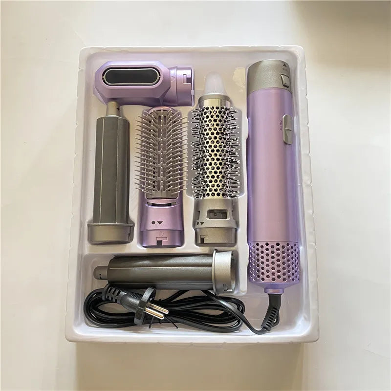 Five in One Hot Air Comb, Automatic Curling Iron, Dual Purpose Hair Styling Comb, Electric Hair Dryer, Hair Dryer Comb