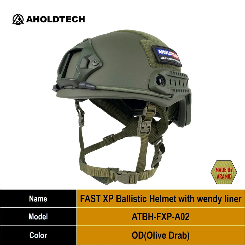 Aholdtech Bulletproof Helmet FAST XP Tactical PE Aramid ISO NIJ IIIA 3A CAM FIT BOA Dial EPIC Liner High Cut Ballistic Helmet