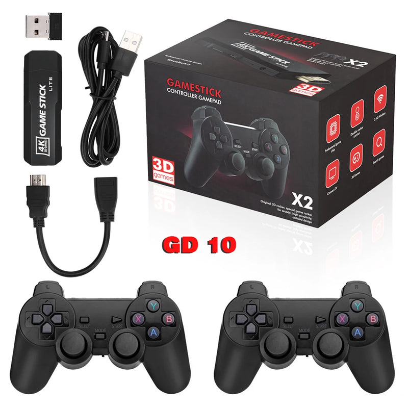 M8 Plus 256G 40000+ Games Video Game Console 2.4G Wireless Controller Emuelec 4.3 System 4K HD Retro Game Stick for PS1/GBA/N64