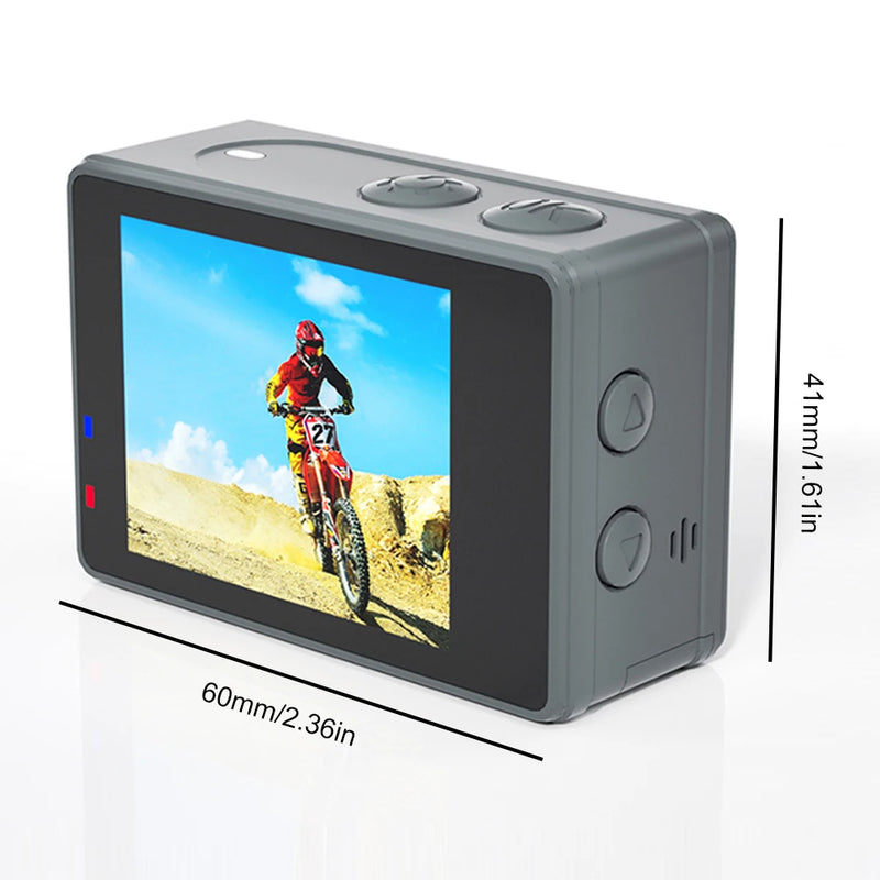 WiFi Action Camera 30m Waterproof Exercise Video Recorder 120° Wide Angle Underwater Camera with Accessories