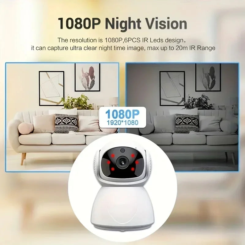 1080P HD wifi home surveillance camera 2.4G/5G cctv camera for home Remote Network Wi-fi surveillance camera Night Vision