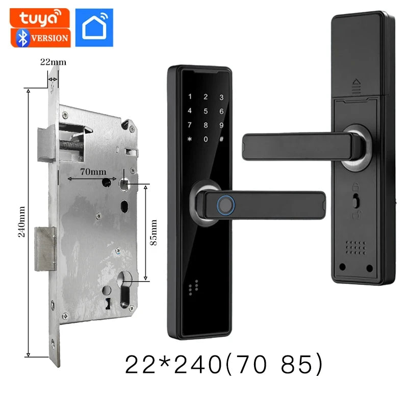 PHIPULO Tuya Bluetooth Electronic Door Lock Work with Digital Smart Lock App Remote Unlocking Digital Door Lock 2024 New