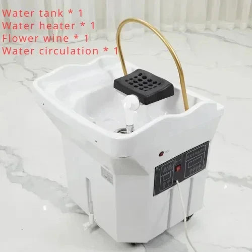 Mobile Water Circulation Shampo Chair Sink Portable Stylist Head Spa Hair Wash Basin Chair Move Shampouineuse Salon Furniture