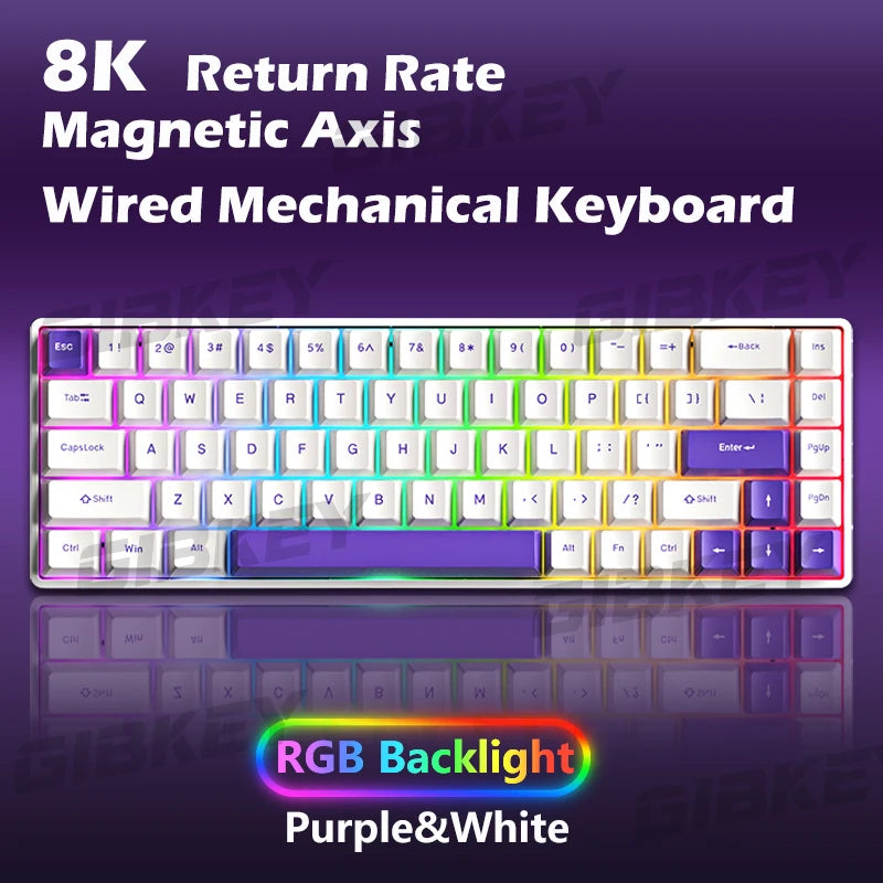 RGB Magnetic Axis Mechanical Keyboard 8K Return Rate Gaming Keyboard Hot Swappable switch Custom Key Range Game Esports keyboard